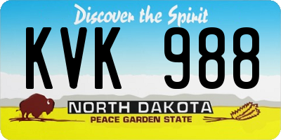 ND license plate KVK988
