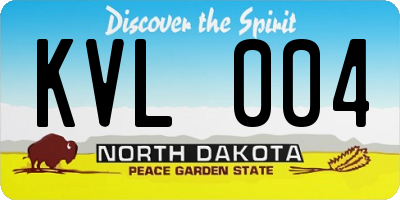 ND license plate KVL004