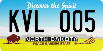 ND license plate KVL005