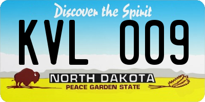 ND license plate KVL009