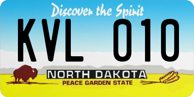 ND license plate KVL010