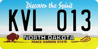 ND license plate KVL013
