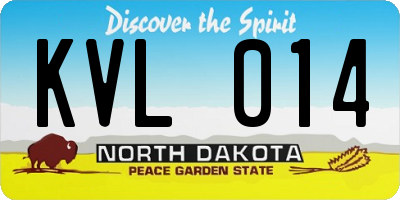ND license plate KVL014