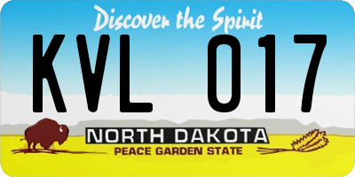 ND license plate KVL017