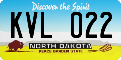 ND license plate KVL022