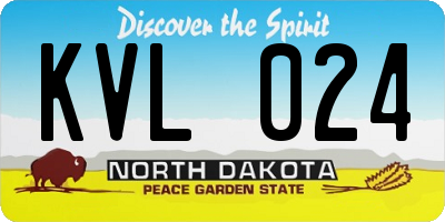 ND license plate KVL024