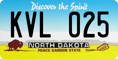 ND license plate KVL025