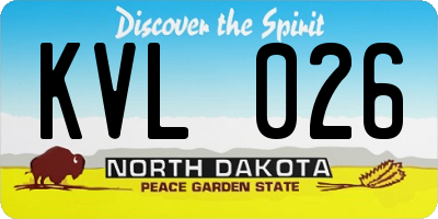 ND license plate KVL026