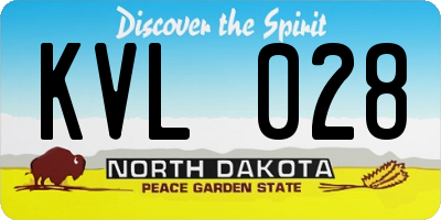 ND license plate KVL028