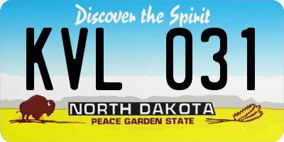ND license plate KVL031