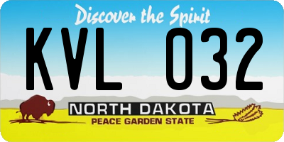 ND license plate KVL032