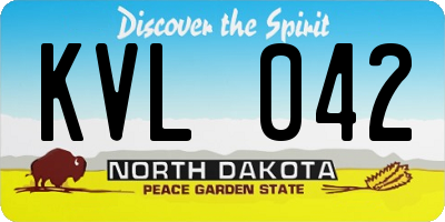 ND license plate KVL042