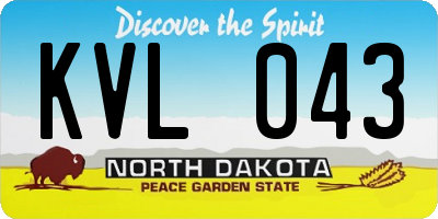 ND license plate KVL043