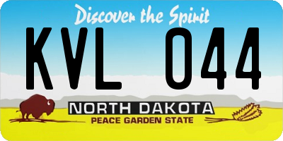 ND license plate KVL044