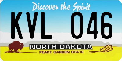 ND license plate KVL046