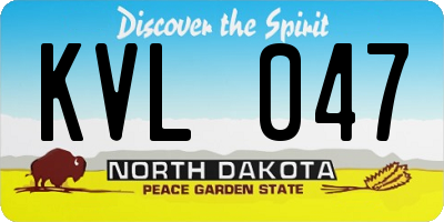 ND license plate KVL047