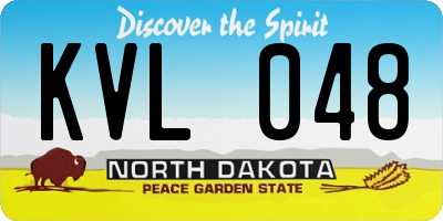 ND license plate KVL048