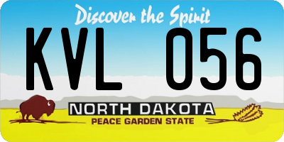 ND license plate KVL056