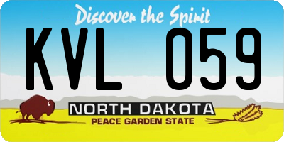 ND license plate KVL059