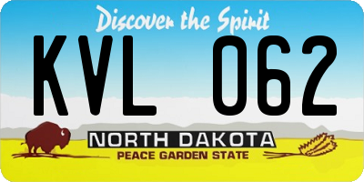 ND license plate KVL062
