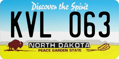 ND license plate KVL063