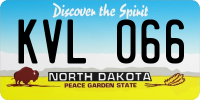 ND license plate KVL066