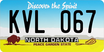 ND license plate KVL067