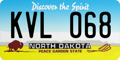 ND license plate KVL068