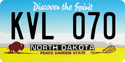 ND license plate KVL070