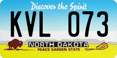 ND license plate KVL073