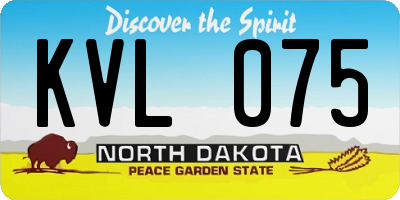 ND license plate KVL075