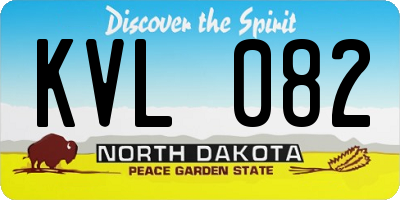 ND license plate KVL082
