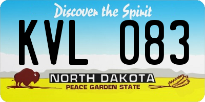 ND license plate KVL083
