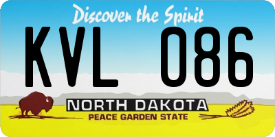 ND license plate KVL086
