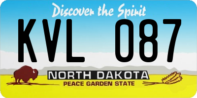 ND license plate KVL087