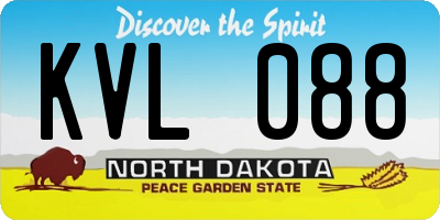 ND license plate KVL088