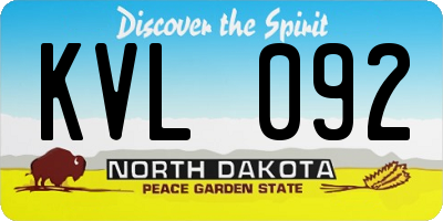 ND license plate KVL092