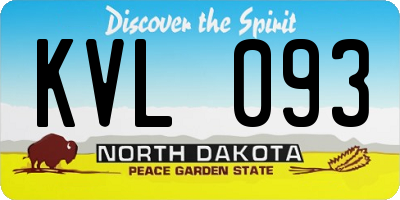 ND license plate KVL093