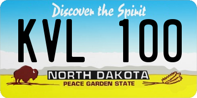 ND license plate KVL100