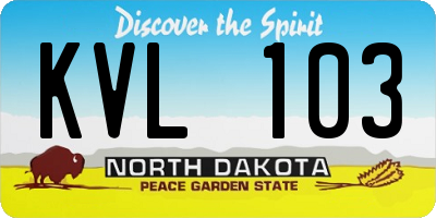 ND license plate KVL103