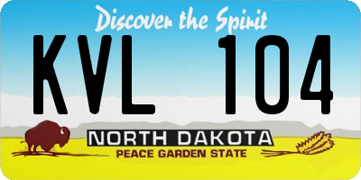 ND license plate KVL104