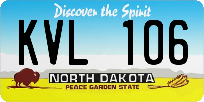 ND license plate KVL106