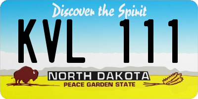 ND license plate KVL111