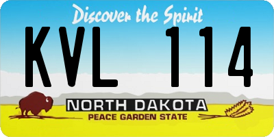 ND license plate KVL114