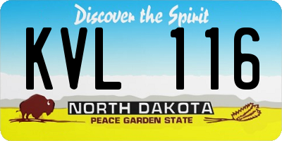 ND license plate KVL116