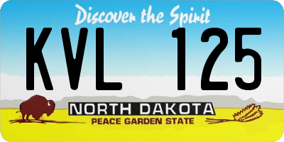 ND license plate KVL125
