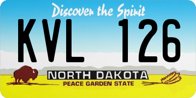 ND license plate KVL126