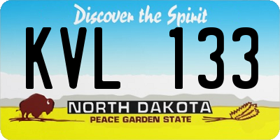 ND license plate KVL133