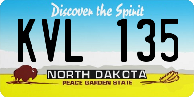 ND license plate KVL135