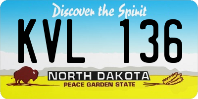 ND license plate KVL136